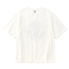 画像2: CALEE/VINTAGE TYPE SNAKE LOGO POCKET TEE ＜NATURALLY PAINT DESIGN＞（WHITE）［プリントポケT-26春夏］ (2)