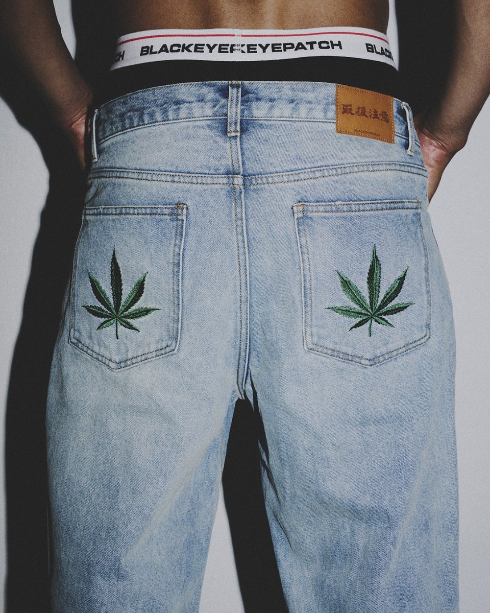 画像3: BlackEyePatch/WEED ICON BAGGY JEANS（INDIGO） (3)