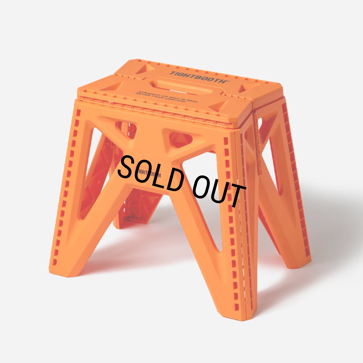 画像1: TIGHTBOOTH/LABEL LOGO FOLDING STOOL（Orange）［フォールディングスツール-26春夏］ (1)