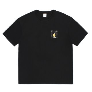 WACKO MARIA ブラック Tシャツ WACKO MARIA/WASHED HEAVY WEIGHT T-SHIRT（BLACK）［刺繍T-26春夏