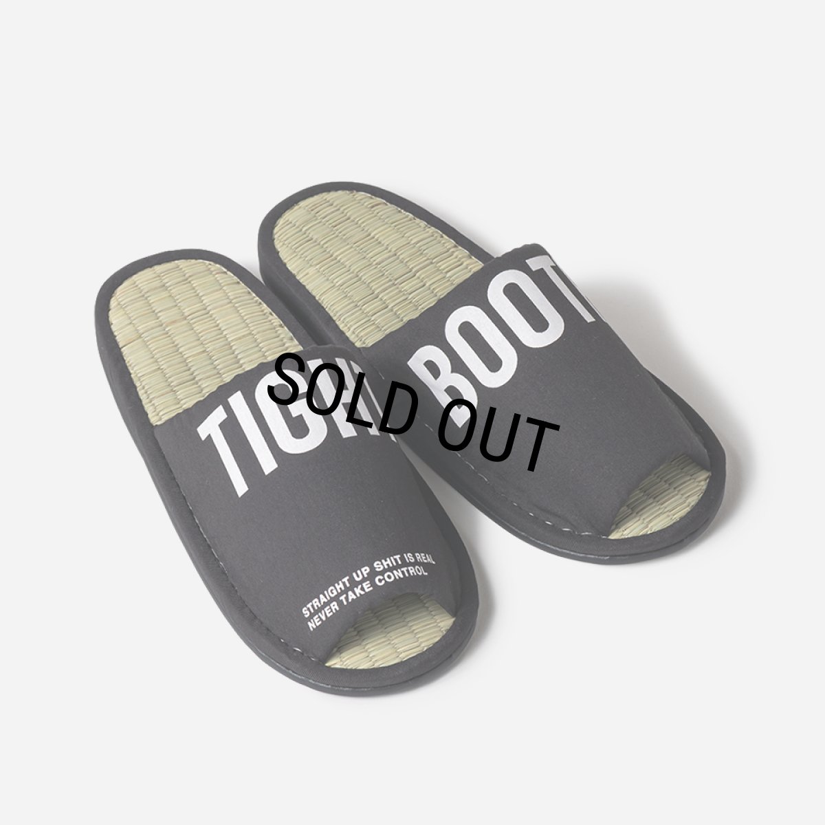 画像2: TIGHTBOOTH/BIG LABEL ROOM SANDAL（Black）［ルームサンダル-26春夏］ (2)