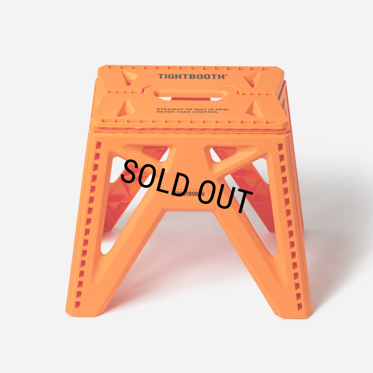 画像2: TIGHTBOOTH/LABEL LOGO FOLDING STOOL（Orange）［フォールディングスツール-26春夏］ (2)