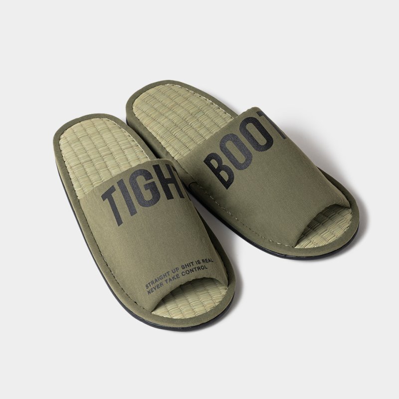 画像2: TIGHTBOOTH/BIG LABEL ROOM SANDAL（Olive）［ルームサンダル-26春夏］