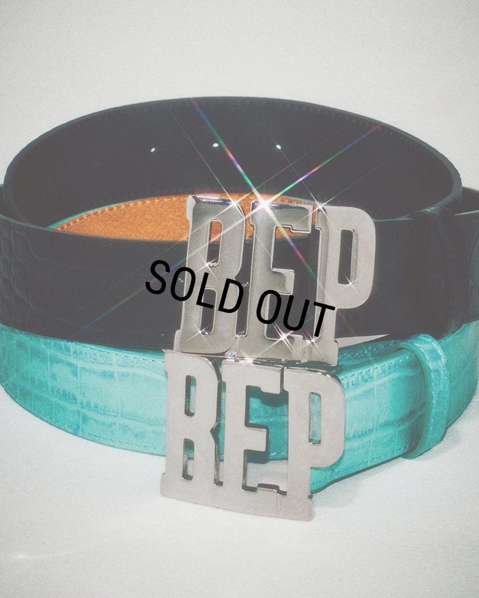 画像3: BlackEyePatch/CROCODILE LETTERS BELT（TURQUOISE） (3)