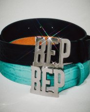 画像3: BlackEyePatch/CROCODILE LETTERS BELT（TURQUOISE） (3)