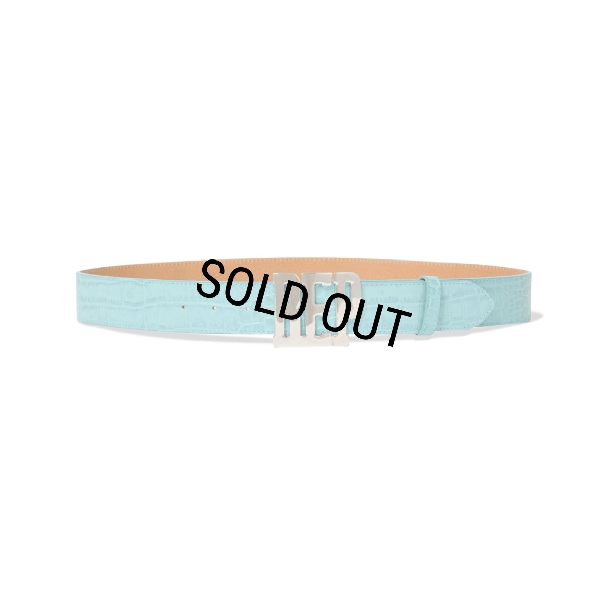 画像1: BlackEyePatch/CROCODILE LETTERS BELT（TURQUOISE） (1)