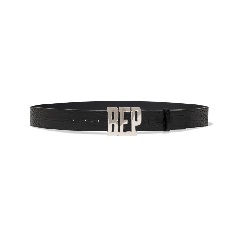 画像1: BlackEyePatch/CROCODILE LETTERS BELT（BLACK）