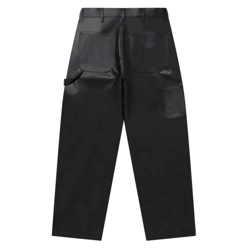 画像2: BlackEyePatch/FAUX LEATHER EXTRA BAGGY DOUBLE KNEE PANTS(BLACK)