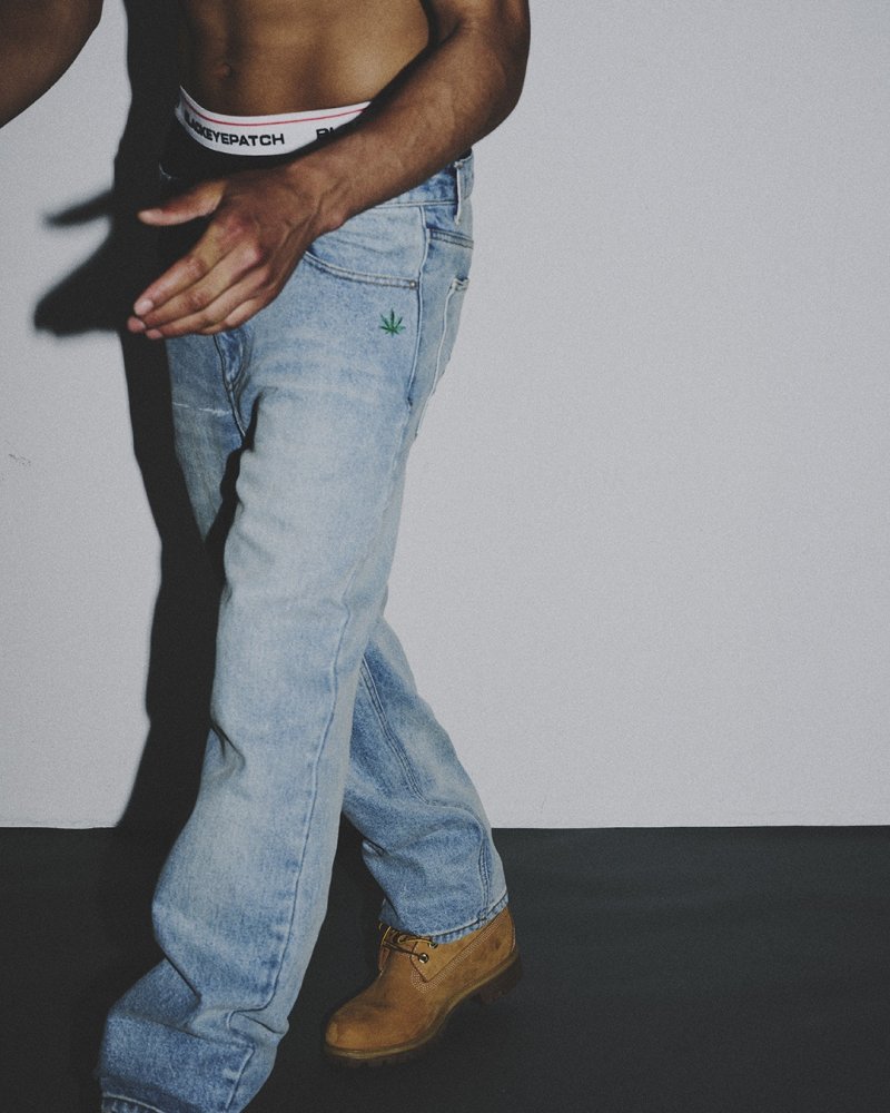 画像3: BlackEyePatch/WEED ICON BAGGY JEANS(INDIGO)