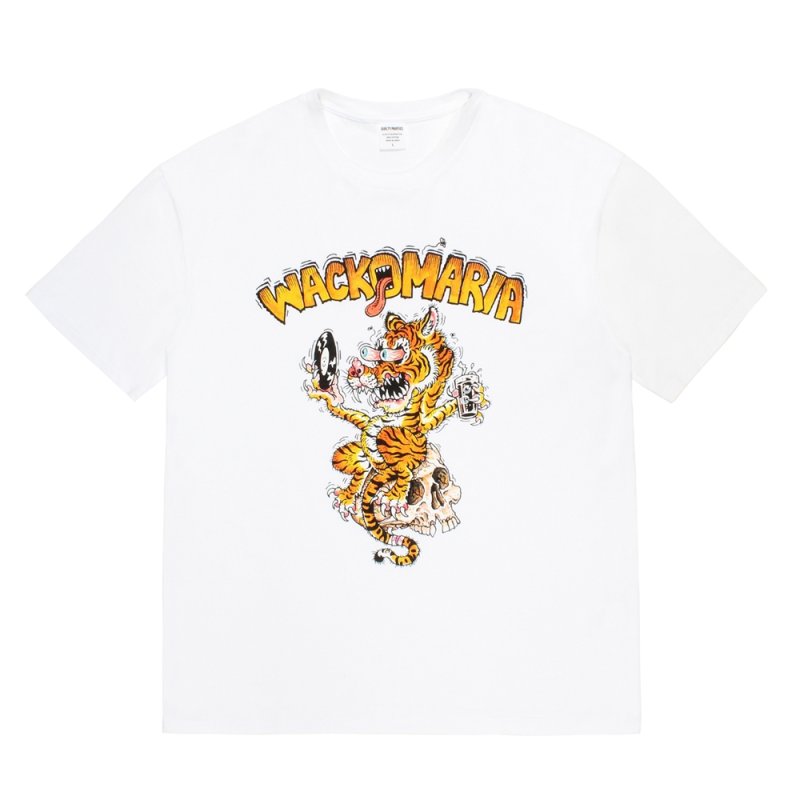 画像1: WACKO MARIA/TIM LEHI / WASHED HEAVY WEIGHT T-SHIRT（WHITE）［プリントT-26春夏］