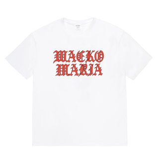 WACKO MARIA/WASHED HEAVY WEIGHT T-SHIRT（WHITE）［プリントT-26春夏