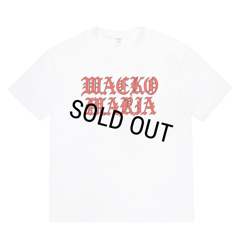 WACKO MARIA/WASHED HEAVY WEIGHT T-SHIRT（WHITE）［プリントT-26春夏