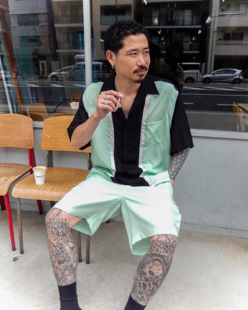 画像3: WACKO MARIA/SWITCHING 50'S OPEN COLLAR SHIRT（LIGHT GREEN）［スイッチング50'Sオープンカラーシャツ-26春夏］