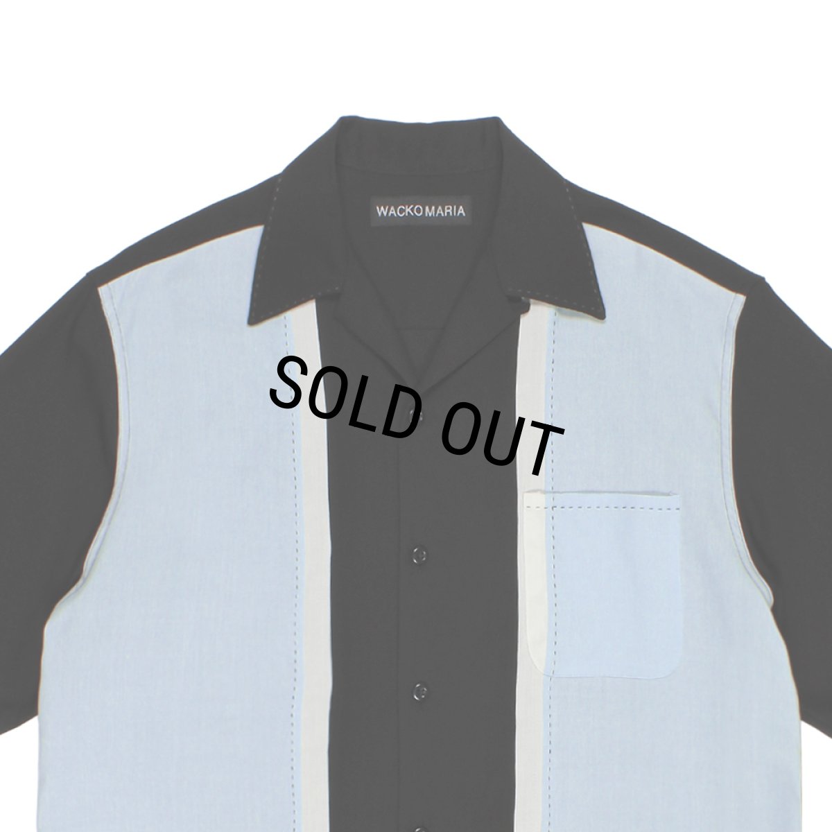 画像2: WACKO MARIA/SWITCHING 50'S OPEN COLLAR SHIRT（LIGHT BLUE）［スイッチング50'Sオープンカラーシャツ-26春夏］ (2)