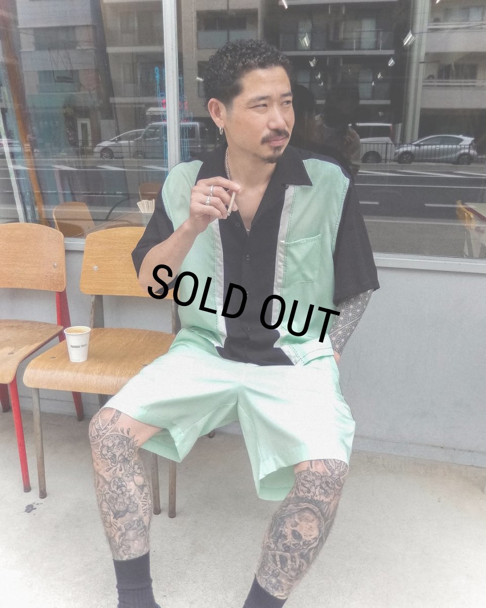 画像3: WACKO MARIA/SWITCHING 50'S OPEN COLLAR SHIRT（LIGHT GREEN）［スイッチング50'Sオープンカラーシャツ-26春夏］ (3)