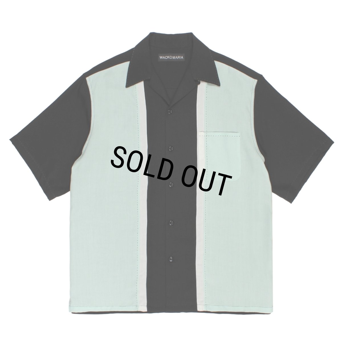 画像1: WACKO MARIA/SWITCHING 50'S OPEN COLLAR SHIRT（LIGHT GREEN）［スイッチング50'Sオープンカラーシャツ-26春夏］ (1)