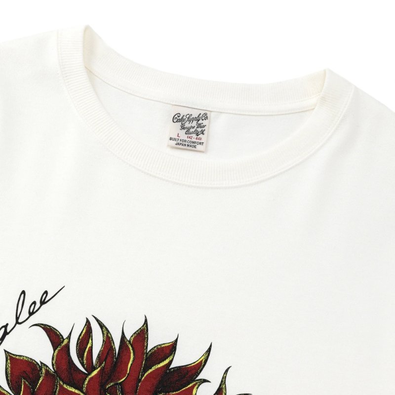 画像2: CALEE/DAHLIA ART TEE ＜MIHO MURAKAMI DESIGN＞（WHITE/RED）［プリントT-26春夏］
