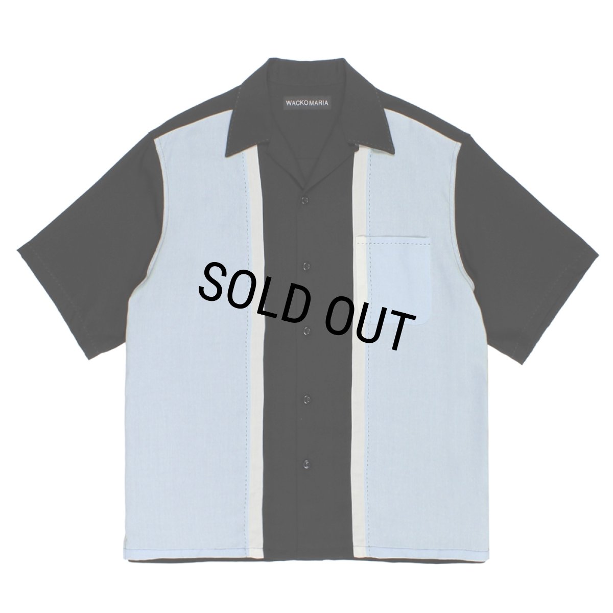 画像1: WACKO MARIA/SWITCHING 50'S OPEN COLLAR SHIRT（LIGHT BLUE）［スイッチング50'Sオープンカラーシャツ-26春夏］ (1)
