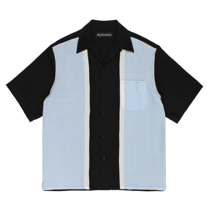 画像1: WACKO MARIA/SWITCHING 50'S OPEN COLLAR SHIRT（LIGHT BLUE）［スイッチング50'Sオープンカラーシャツ-26春夏］