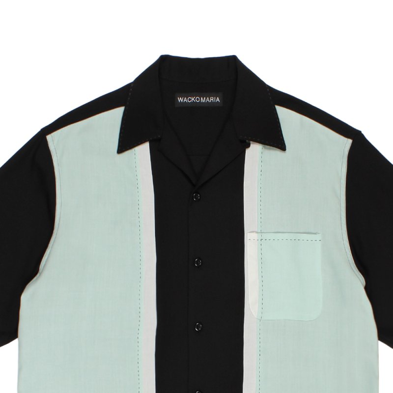 画像2: WACKO MARIA/SWITCHING 50'S OPEN COLLAR SHIRT（LIGHT GREEN）［スイッチング50'Sオープンカラーシャツ-26春夏］