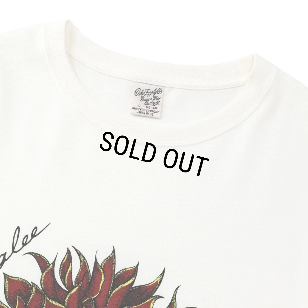 画像2: CALEE/DAHLIA ART TEE ＜MIHO MURAKAMI DESIGN＞（WHITE/RED）［プリントT-26春夏］ (2)