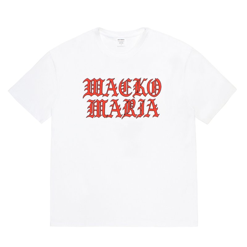 画像1: WACKO MARIA/WASHED HEAVY WEIGHT T-SHIRT（WHITE）［プリントT-26春夏］