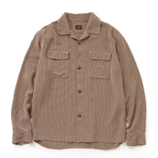 画像1: RATS/SASHIKO DOBBY SHIRT（BROWN）［サシコドビーシャツ-26春夏］ (1)