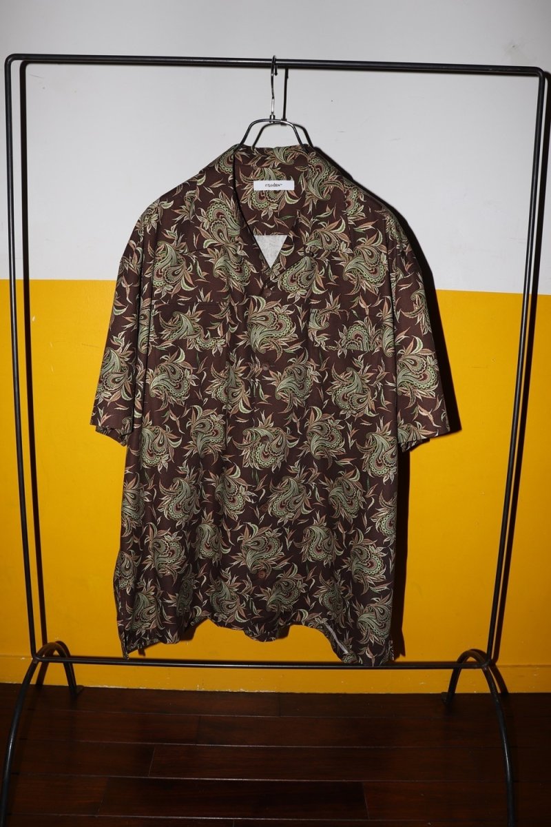 画像2: exodus brand/BUDS PAISLEY HAWAIIAN SHIRT（BROWN）［バッズペイズリーハワイアンシャツ-26春夏］ (2)