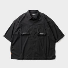 画像1: TIGHTBOOTH/SEERSUCKER ROLL UP SHIRT（Black）［シアサッカーロールアップシャツ-26夏］ (1)