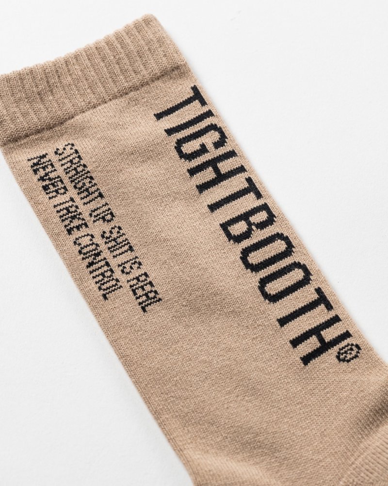 画像2: TIGHTBOOTH/LABEL LOGO SOCKS（Beige）［ラベルロゴソックス-26春夏］