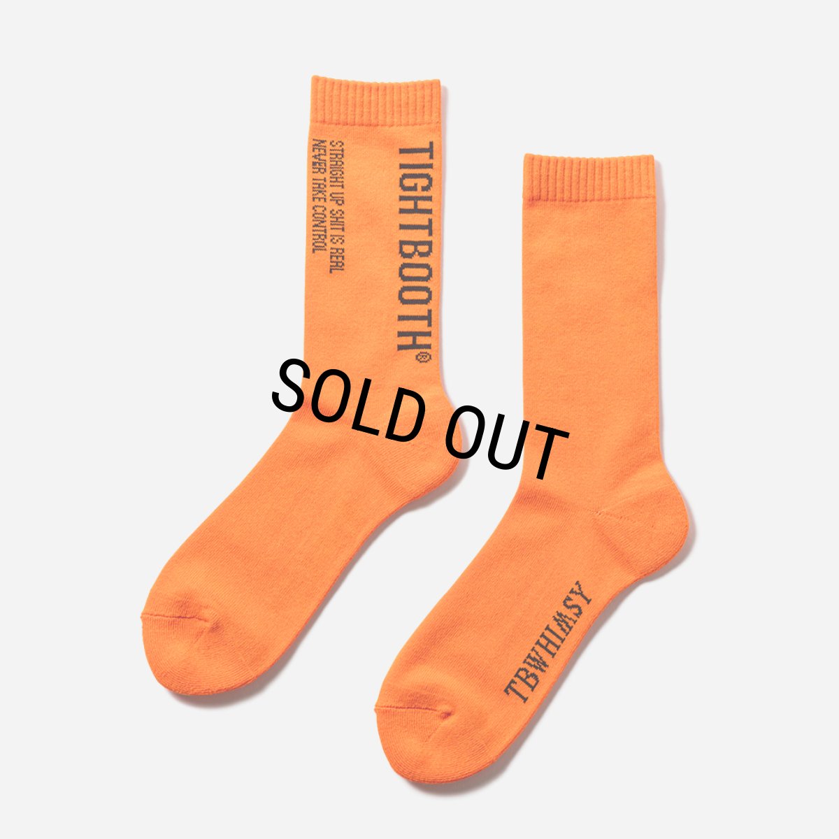 画像1: TIGHTBOOTH/LABEL LOGO SOCKS（Orange）［ラベルロゴソックス-26春夏］ (1)