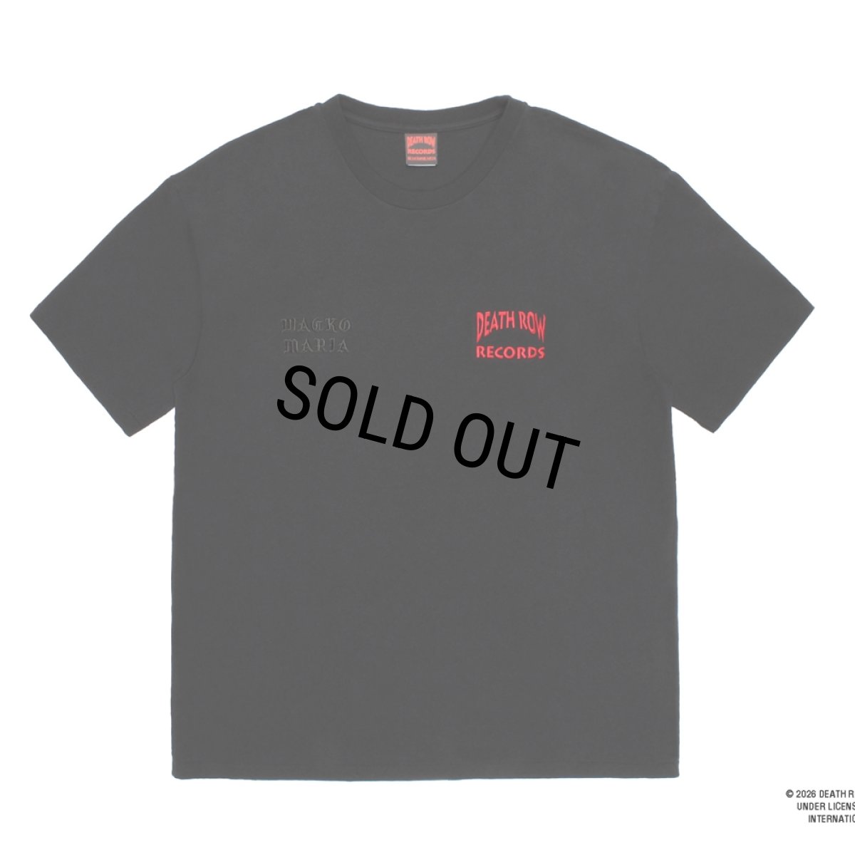 画像2: WACKO MARIA/DEATH ROW RECORDS / WASHED HEAVY WEIGHT T-SHIRT（BLACK）［刺繍+プリントT-26春夏］ (2)