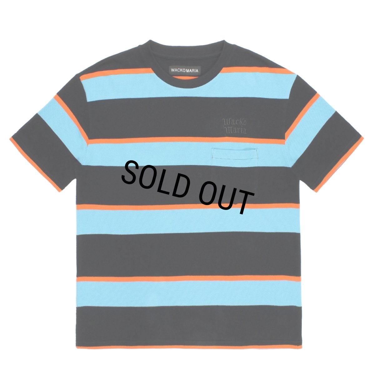 画像1: WACKO MARIA/STRIPED T-SHIRT（LIGHT BLUE）［ストライプポケT-26春夏］ (1)