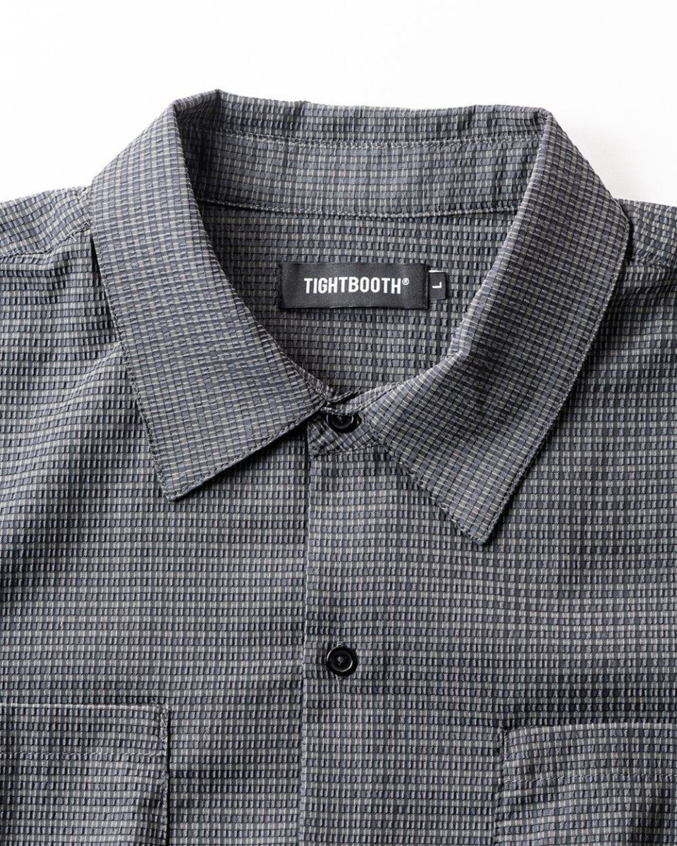 画像3: TIGHTBOOTH/SEERSUCKER ROLL UP SHIRT（Gray）［シアサッカーロールアップシャツ-26夏］ (3)