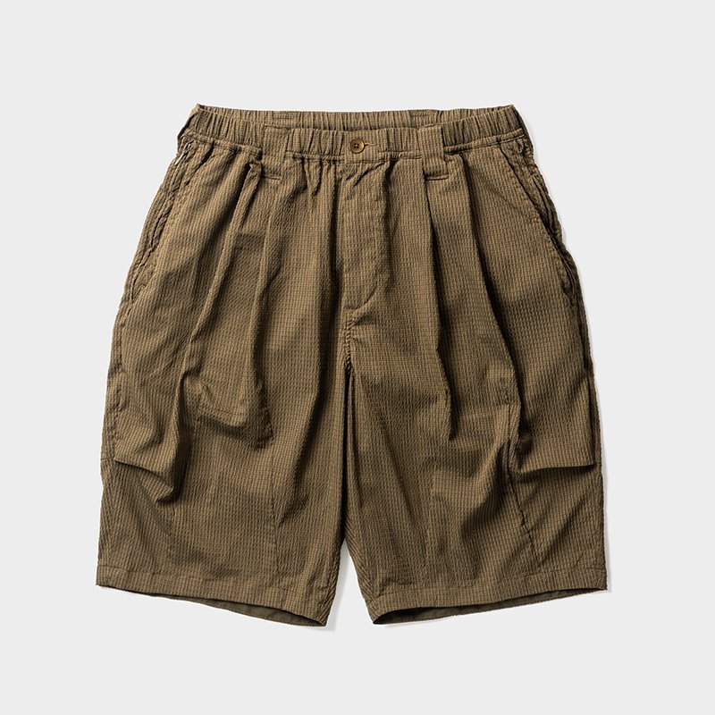 画像1: TIGHTBOOTH/SEERSUCKER BIG SHORTS（Olive）［シアサッカービッグショーツ-26夏］