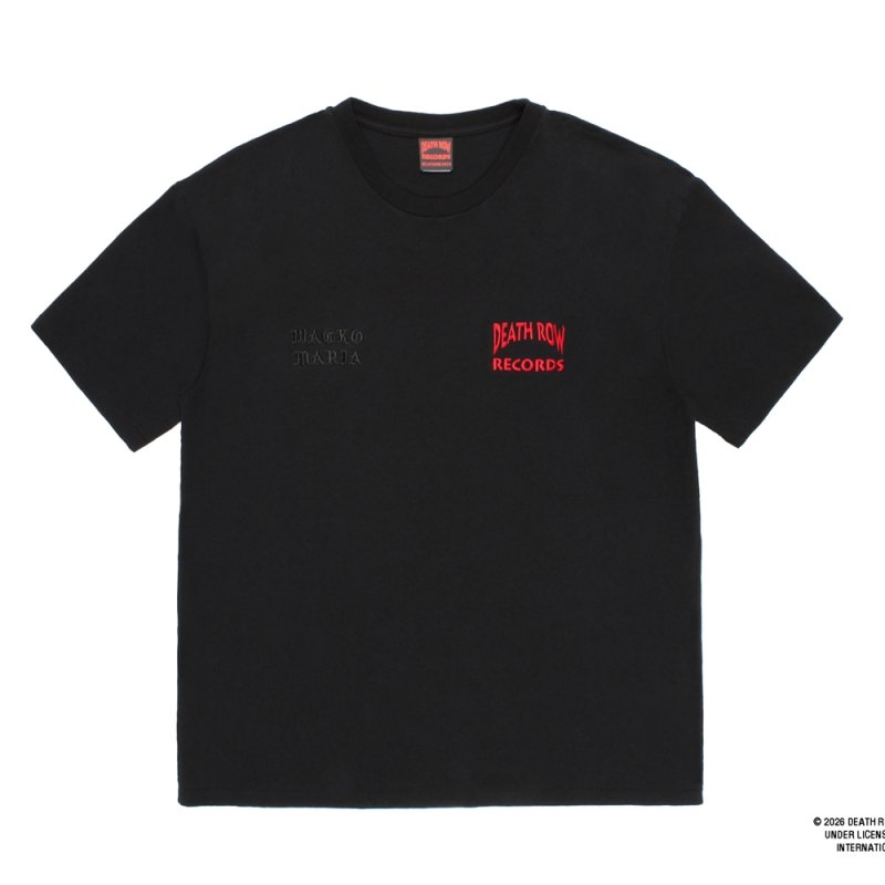 画像1: WACKO MARIA/DEATH ROW RECORDS / WASHED HEAVY WEIGHT T-SHIRT（BLACK）［刺繍+プリントT-26春夏］