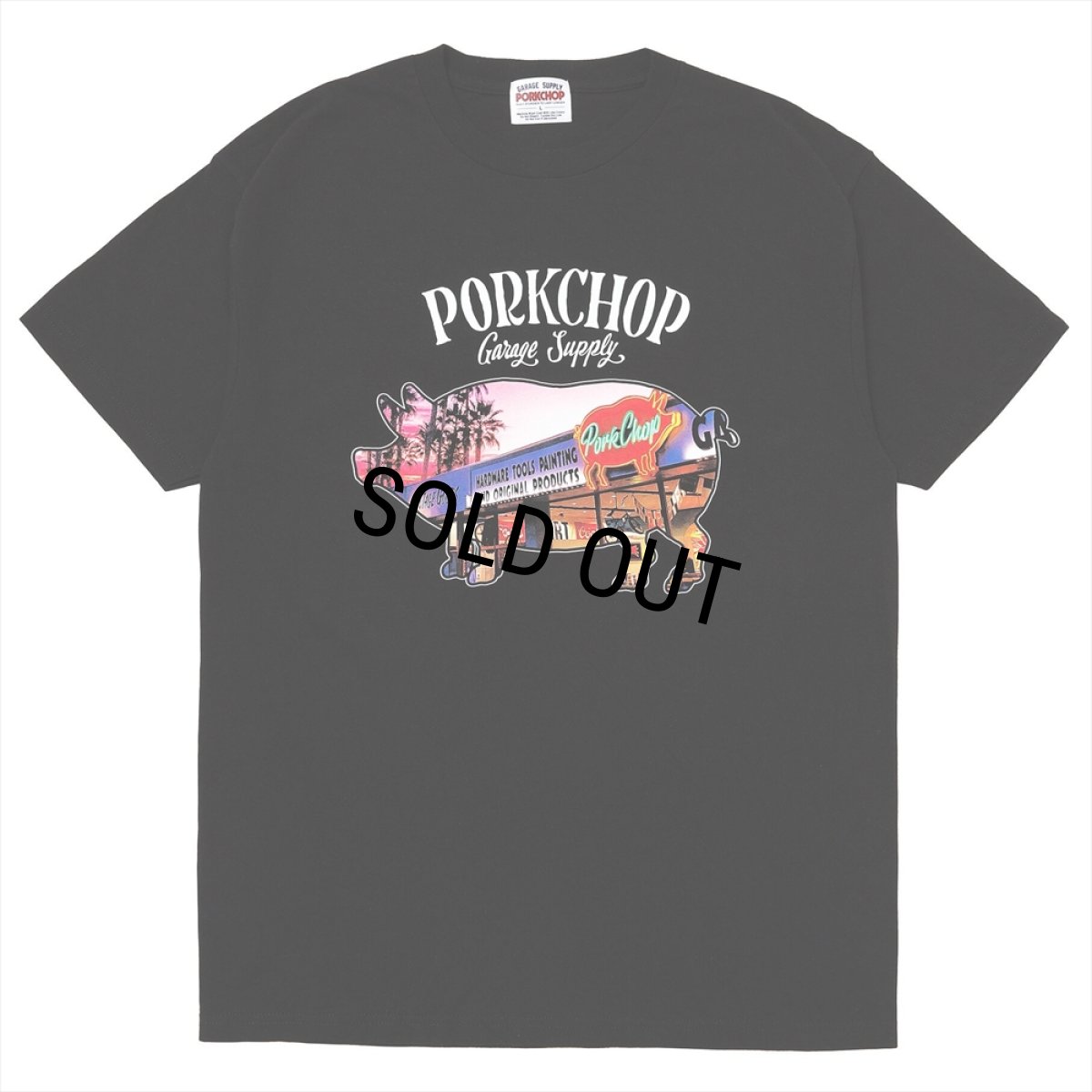 画像1: PORKCHOP/PORK STORE TEE（BLACK）［ポークストアT-26春夏］ (1)