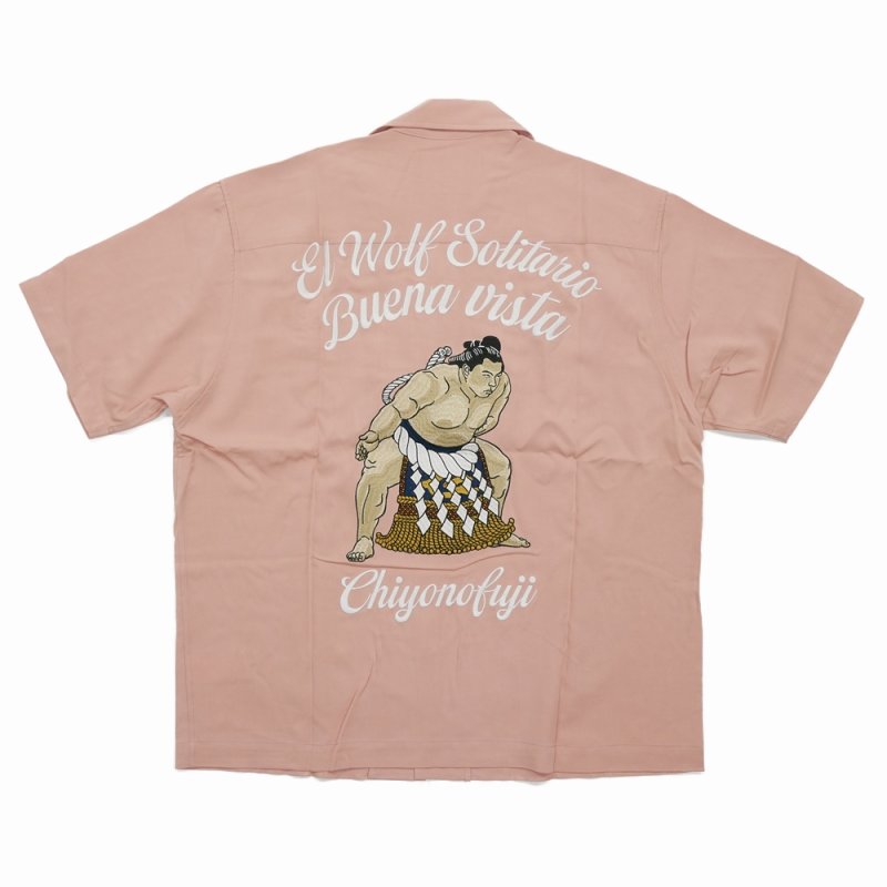 画像2: BUENA VISTA/El wolf solitario s/s shirt（×千代の富士）（PINK）［オープンカラーシャツ-26春夏］