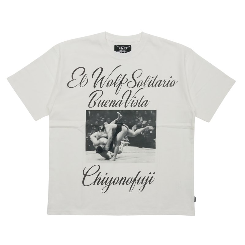 画像1: BUENA VISTA/El wolf solitario tee tres（×千代の富士）（WHITE）［プリントT-26春夏］