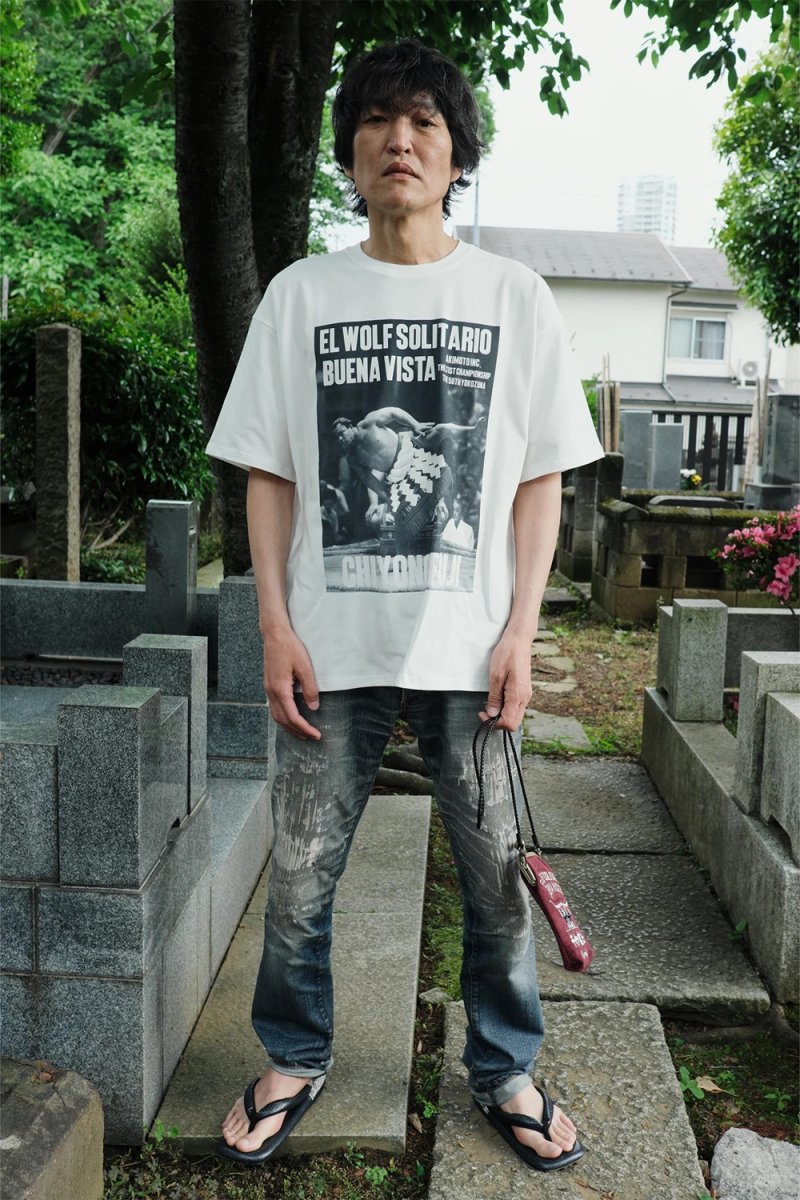 画像3: BUENA VISTA/El wolf solitario tee dos（×千代の富士）（WHITE）［プリントT-26春夏］