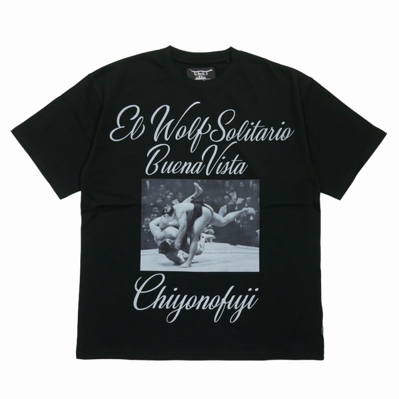 画像1: BUENA VISTA/El wolf solitario tee tres（×千代の富士）（BLACK）［プリントT-26春夏］
