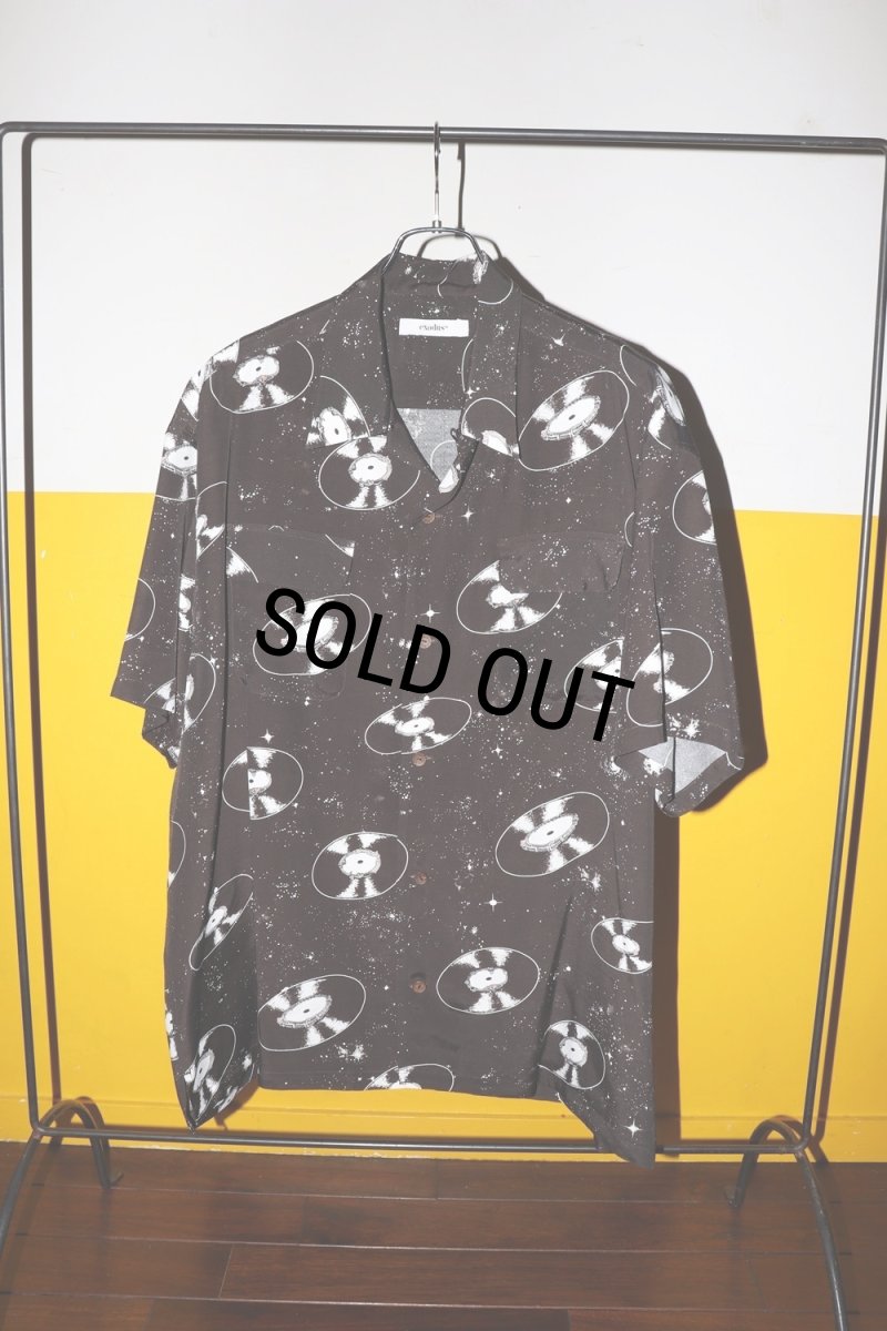 画像2: exodus brand/SPACE VINYL RECORD HAWAIIAN SHIRT（D BROWN）［スペースビニールレコードハワイアンシャツ-26春夏］ (2)