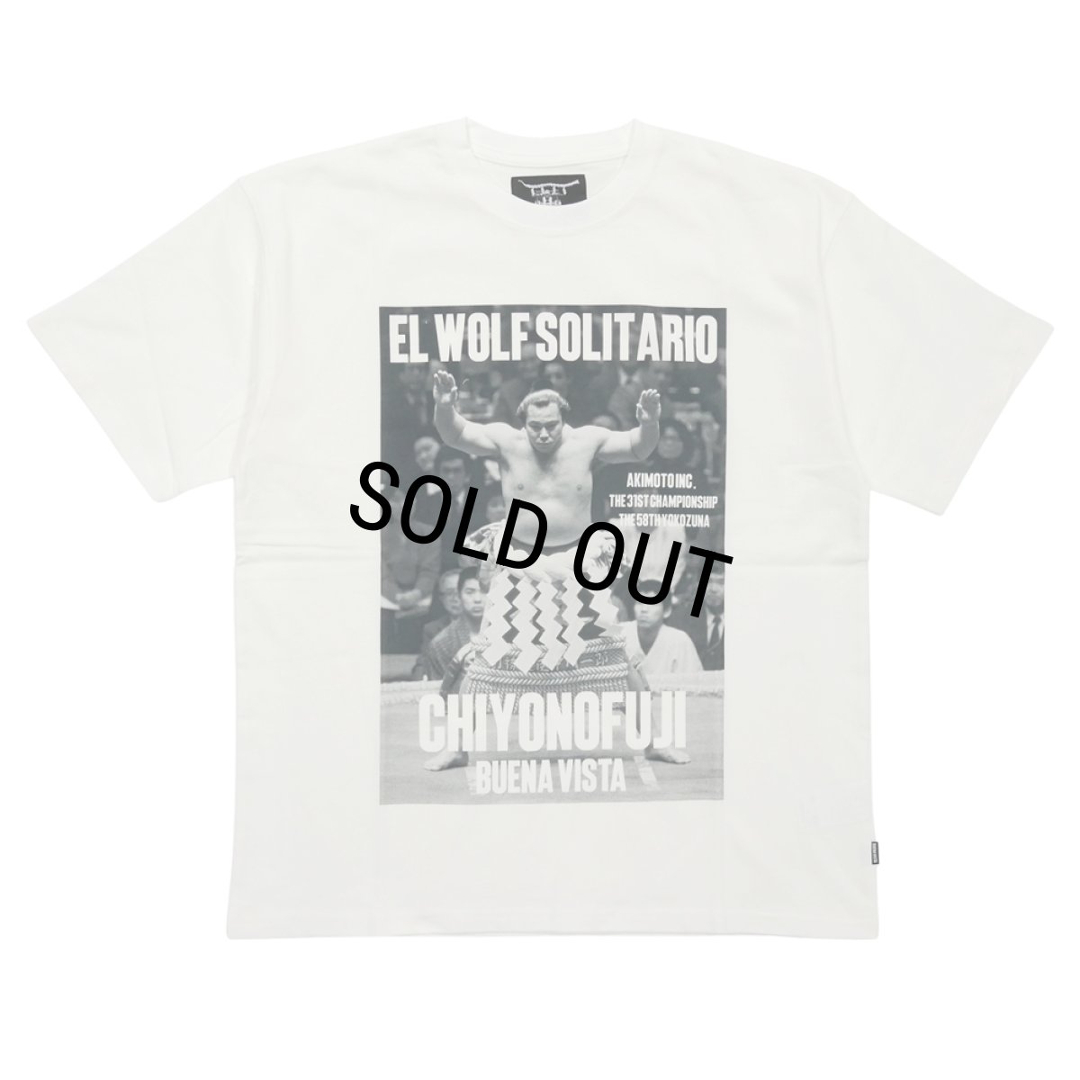 画像1: BUENA VISTA/El wolf solitario tee uno（×千代の富士）（WHITE）［プリントT-26春夏］ (1)