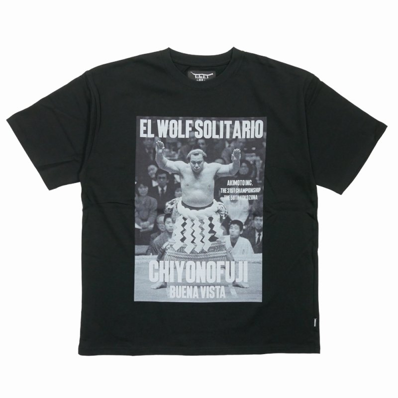 画像1: BUENA VISTA/El wolf solitario tee uno（×千代の富士）（BLACK）［プリントT-26春夏］