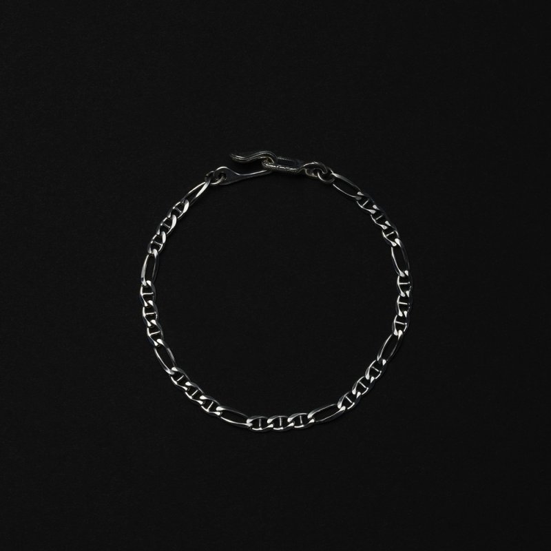 画像1: ANTIDOTE BUYERS CLUB/Stud Link Figaro Chain Bracelet(Silver)