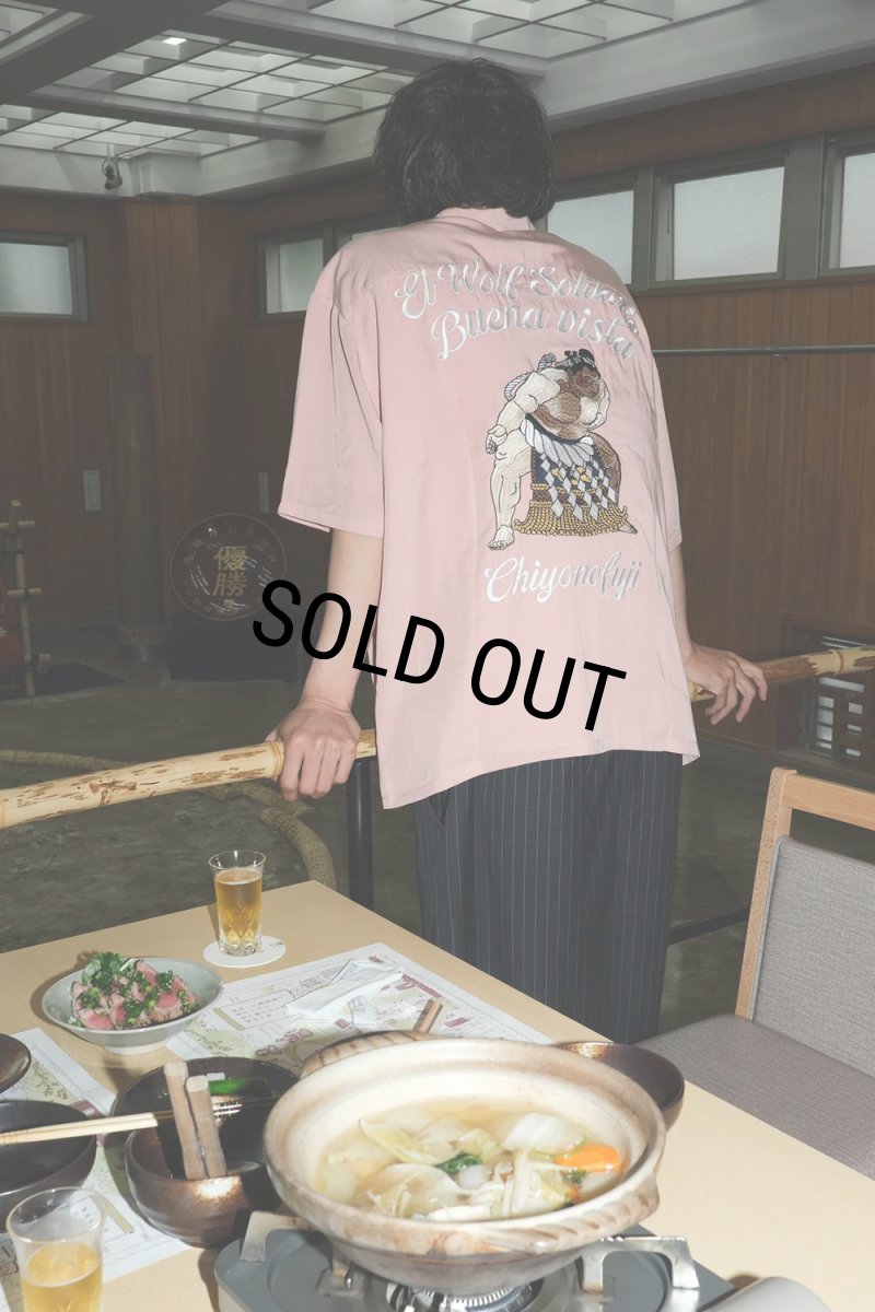 画像3: BUENA VISTA/El wolf solitario s/s shirt（×千代の富士）（PINK）［オープンカラーシャツ-26春夏］ (3)