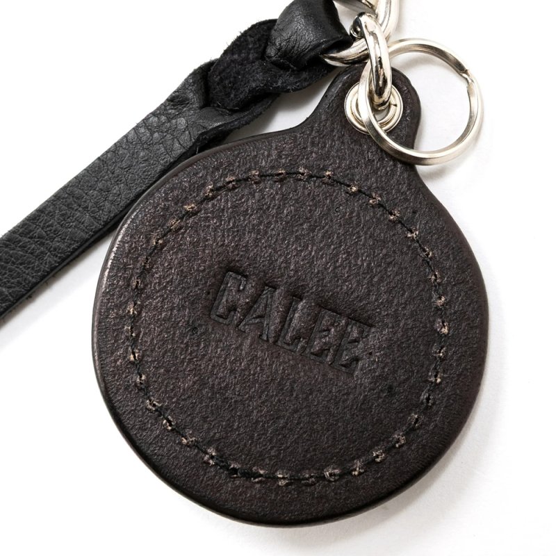画像2: CALEE/COLOR STONE STUDS LEATHER KEY RING（BLACK）［カラーストーンスタッズレザーキーリング-26春夏］