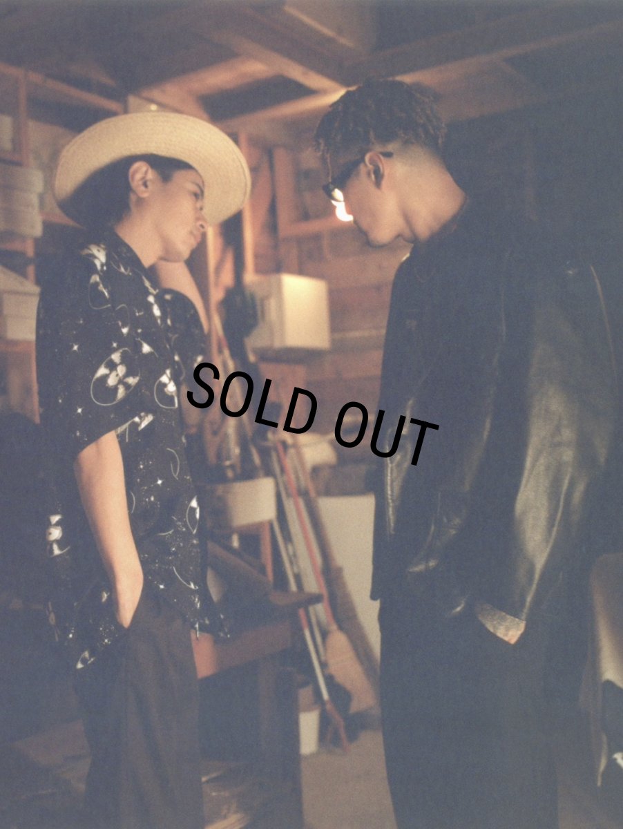 画像4: exodus brand/SPACE VINYL RECORD HAWAIIAN SHIRT（BLACK）［スペースビニールレコードハワイアンシャツ-26春夏］ (4)