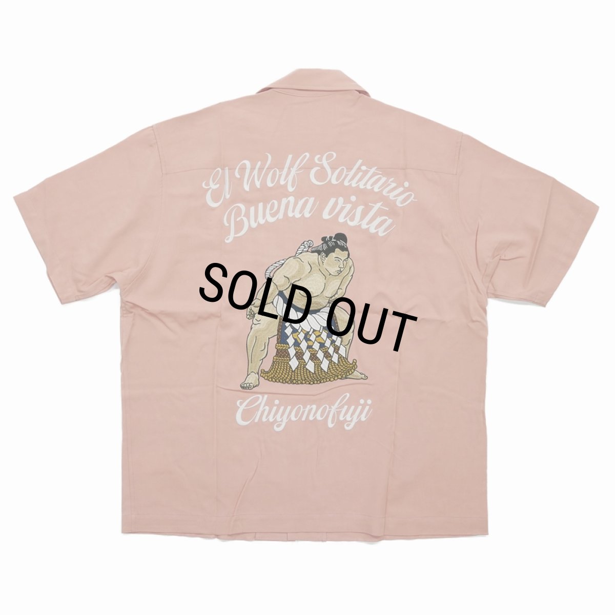 画像1: BUENA VISTA/El wolf solitario s/s shirt（×千代の富士）（PINK）［オープンカラーシャツ-26春夏］ (1)
