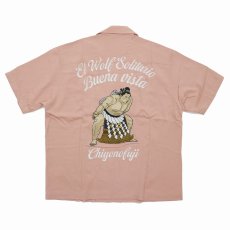 画像1: BUENA VISTA/El wolf solitario s/s shirt（×千代の富士）（PINK）［オープンカラーシャツ-26春夏］ (1)